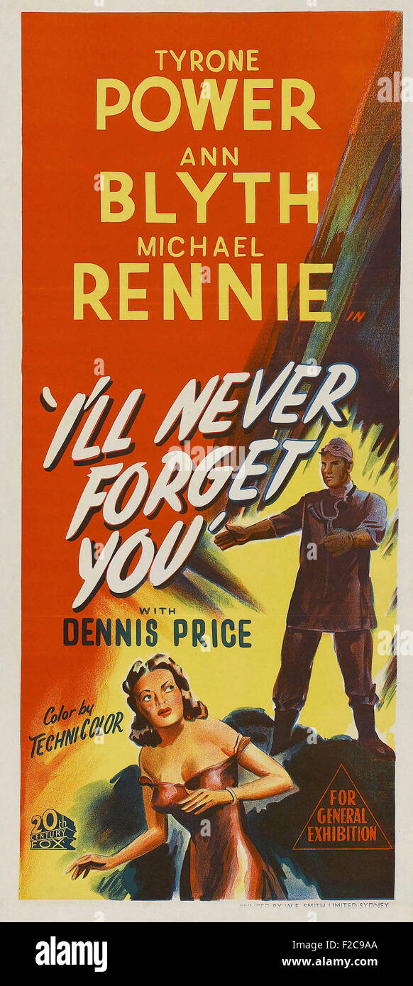 I'll Never Forget You 04 - Movie Poster Stock Photo