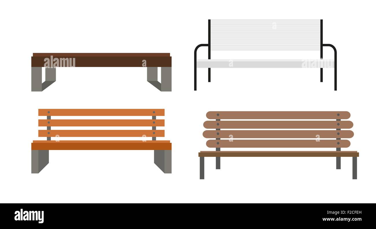 Outdoor Bench Icon Set Vector Illusrtarion Stock Vector Image & Art - Alamy