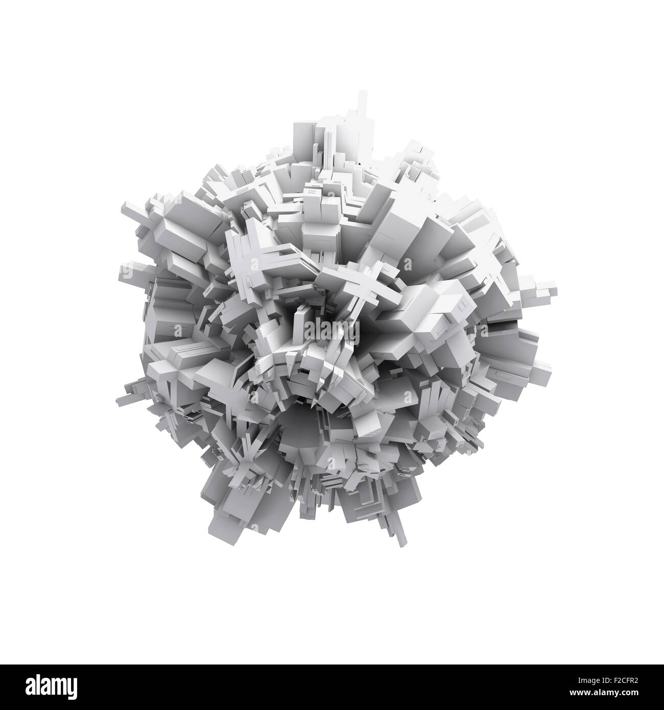 Choatic Object Abstract digital 3d spheric object with chaotic extruded surface ...
