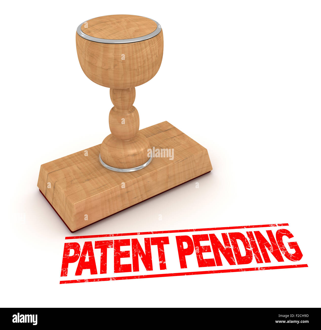 Rubber stamp - patent pending , This is a computer generated and 3d rendered picture. Stock Photo