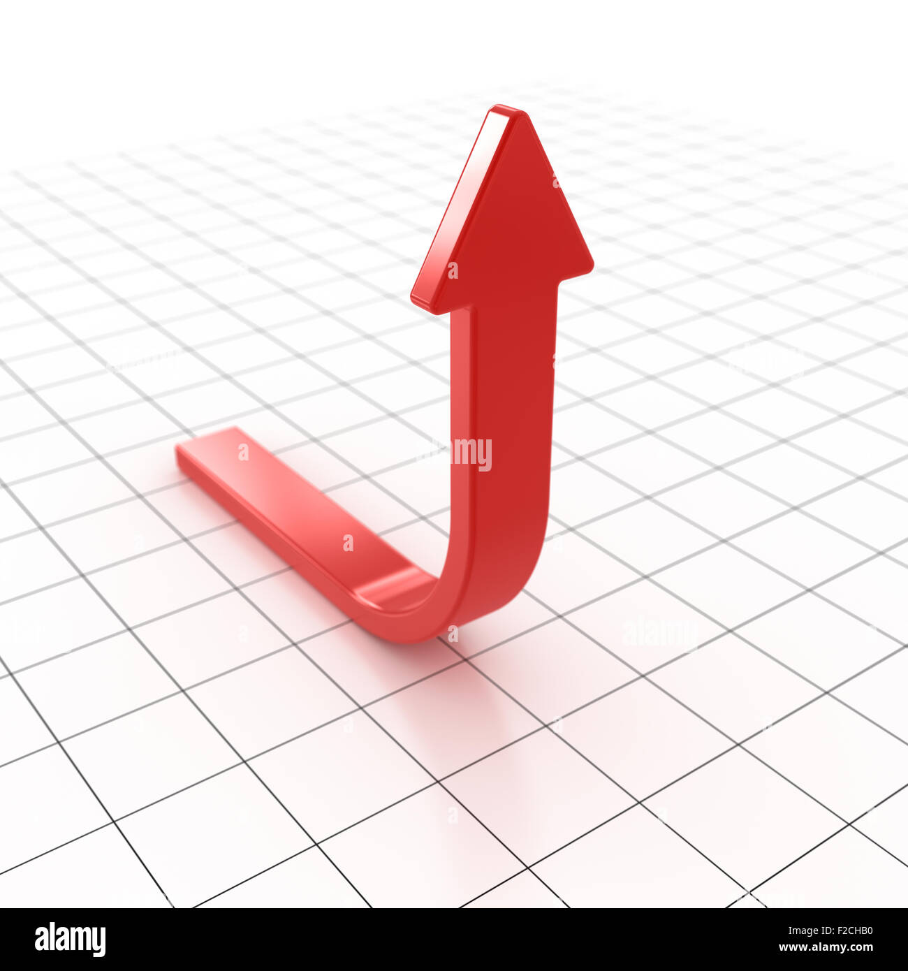 Red arrow , This is a computer generated and 3d rendered picture. Stock Photo