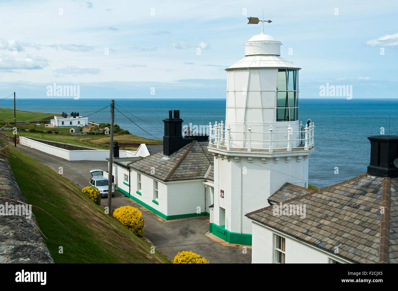 Whitby Lighthouse on Ling Hill, near Whitby, Yorkshire, England, UK Stock Photo