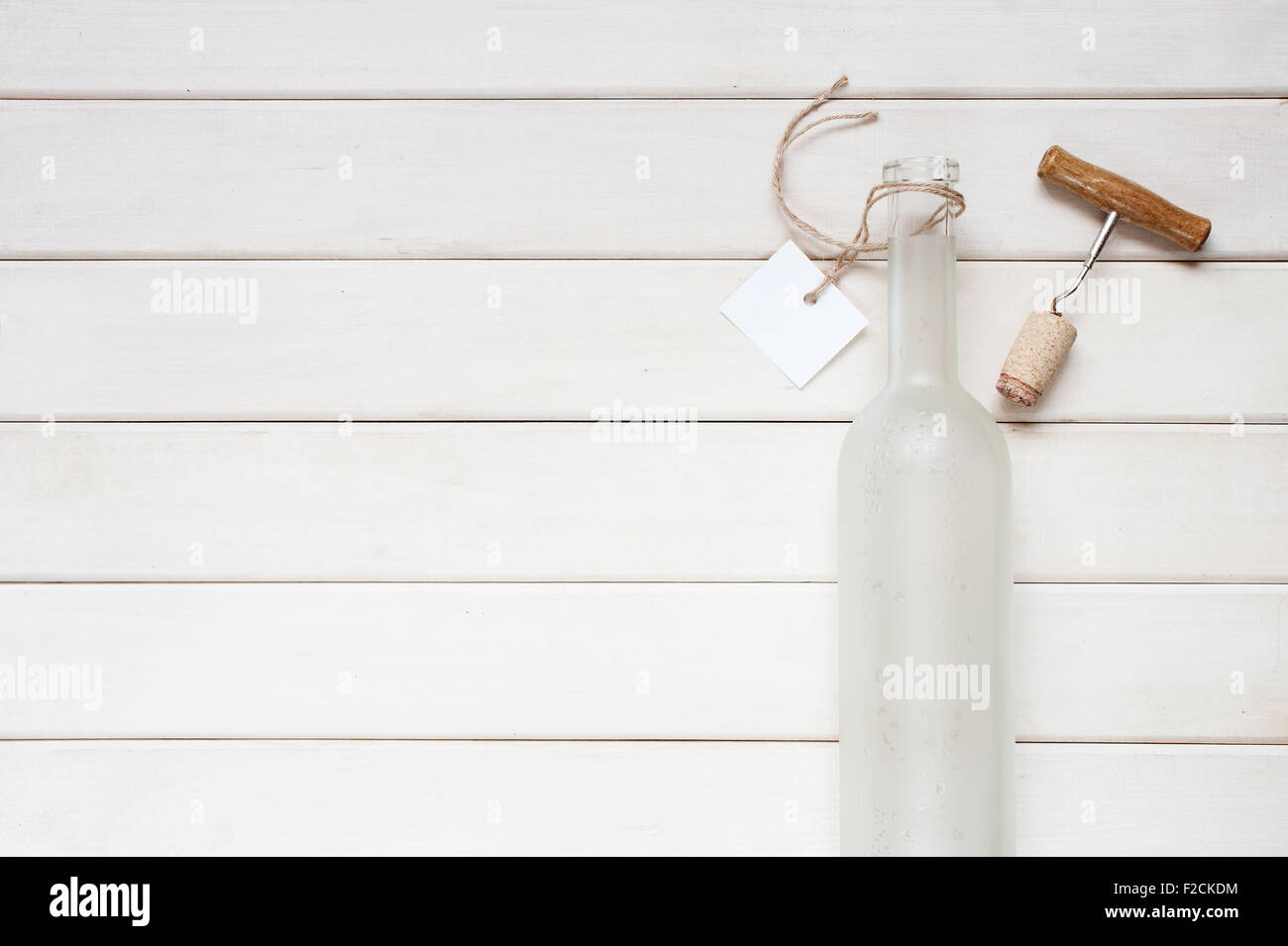 Empty wine bottle with label Stock Photo Alamy