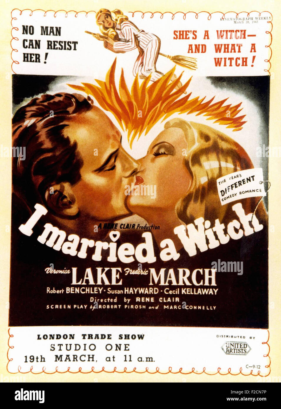 I Married a Witch 02 - Movie Poster Stock Photo