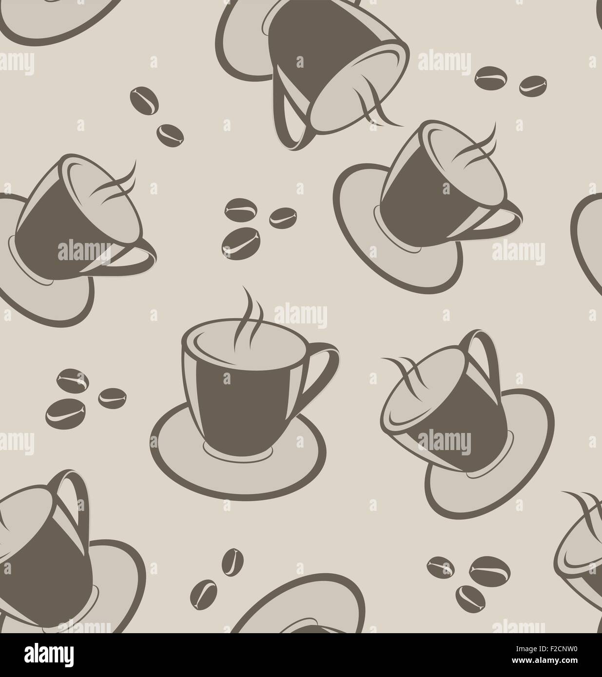 Seamless background with coffee cups and beans Stock Vector Image & Art ...