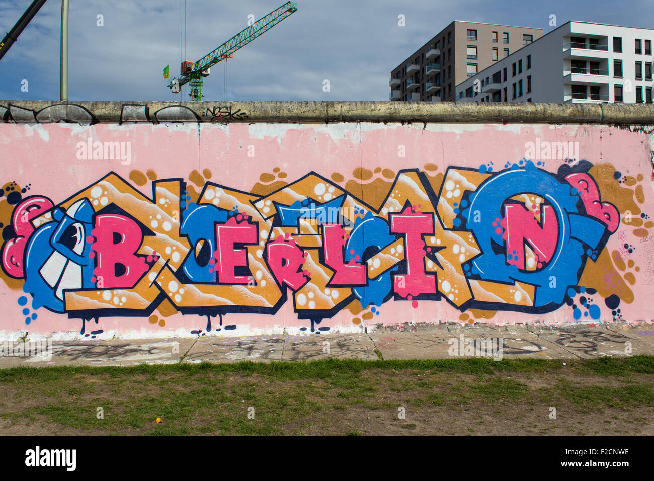 berlin wall graffiti - east side gallery Stock Photo