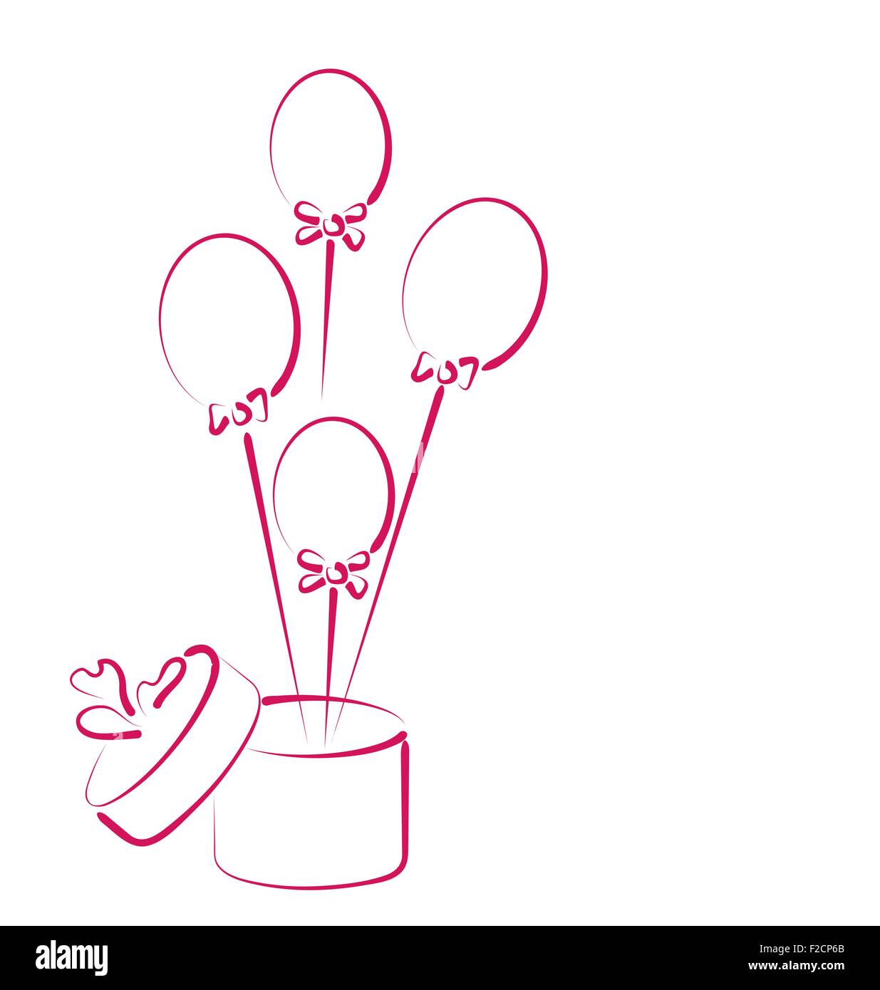 Open gift box with balloons for your holiday Stock Vector Image & Art ...