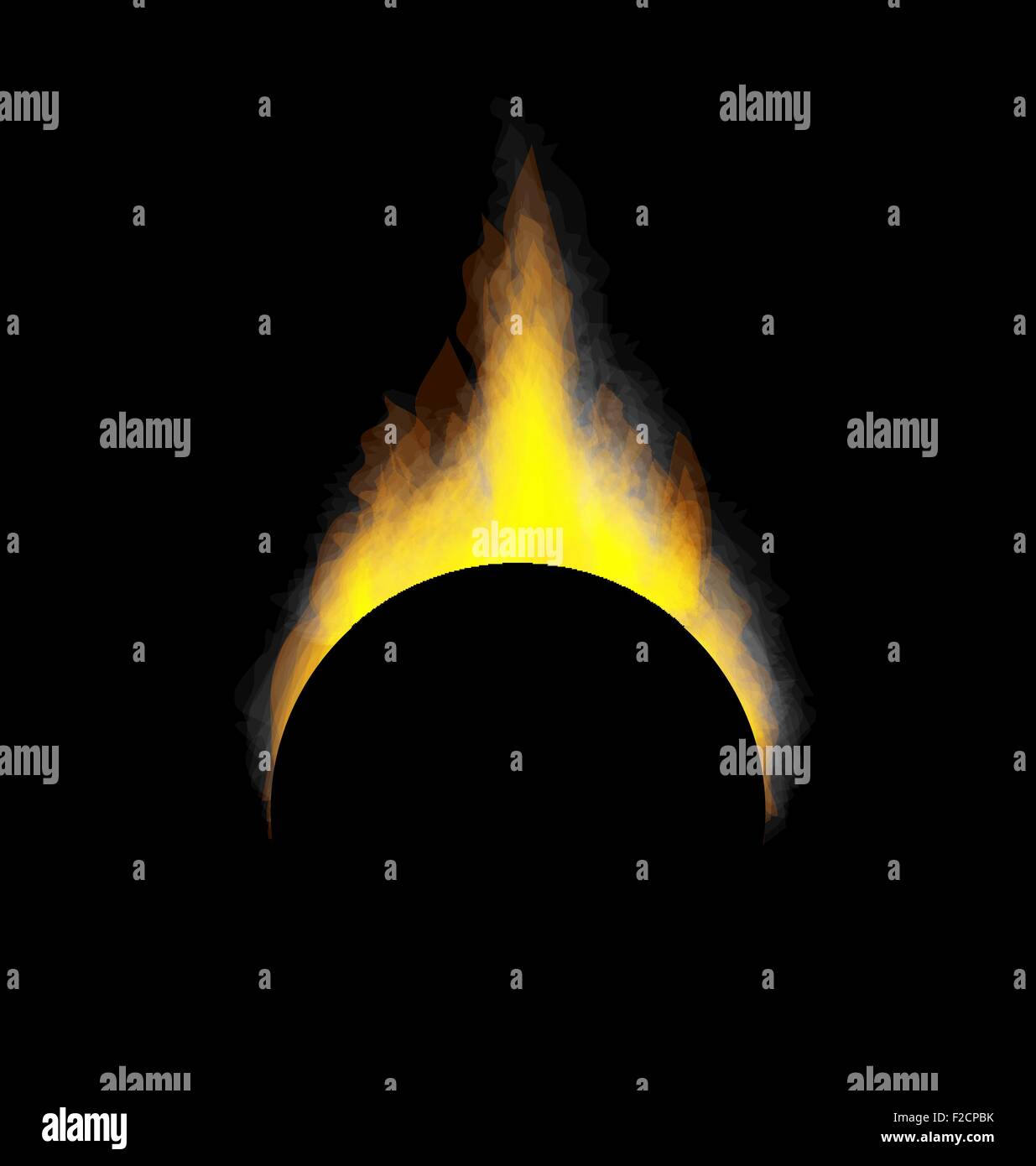 Burning fire flame on black background Stock Vector Image & Art - Alamy