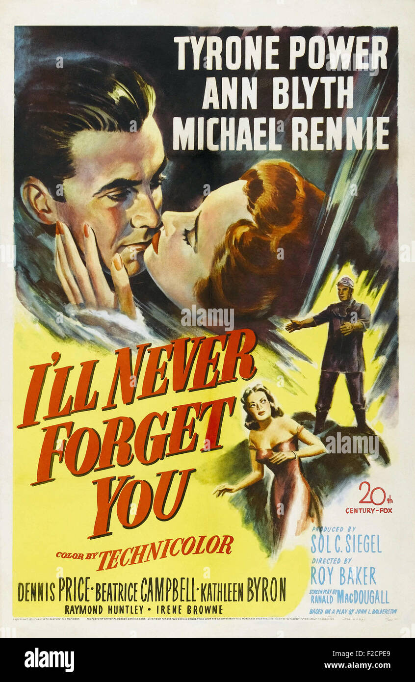 I'll Never Forget You 01 - Movie Poster Stock Photo
