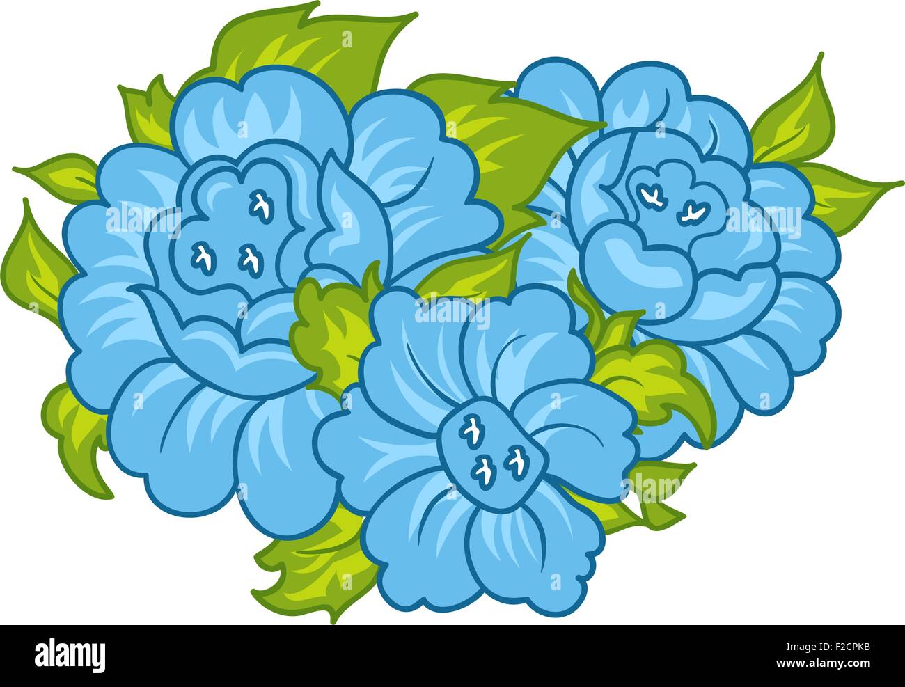 blue flowers isolated on white background Stock Vector Image & Art - Alamy
