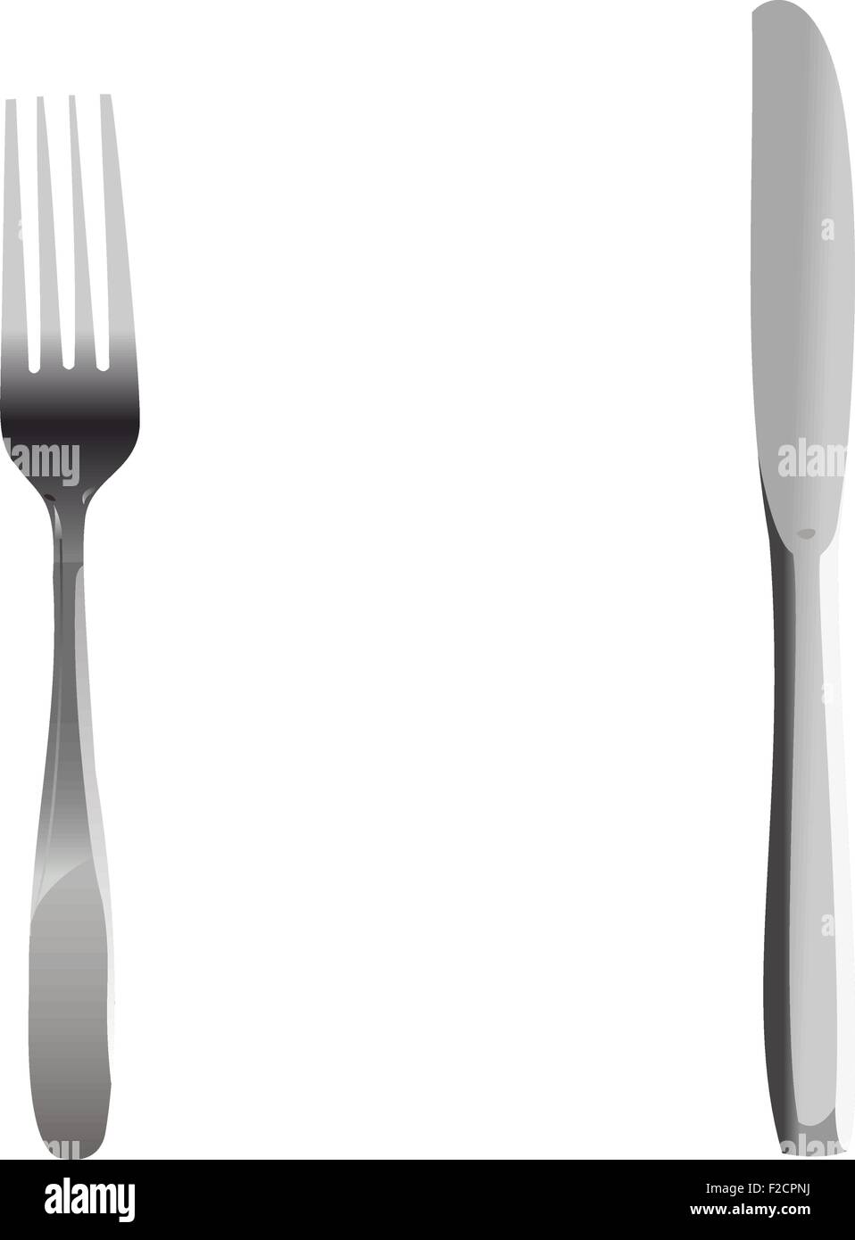 Realistic illustration set of fork and knife Stock Vector Image & Art