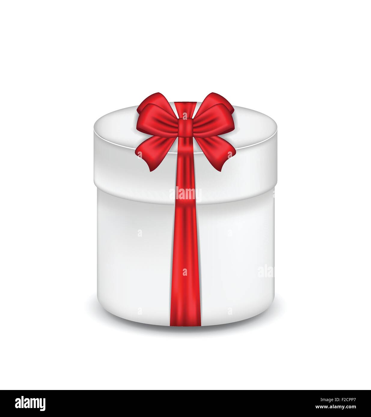Gift box with red bow isolated on white background Stock Vector Image ...
