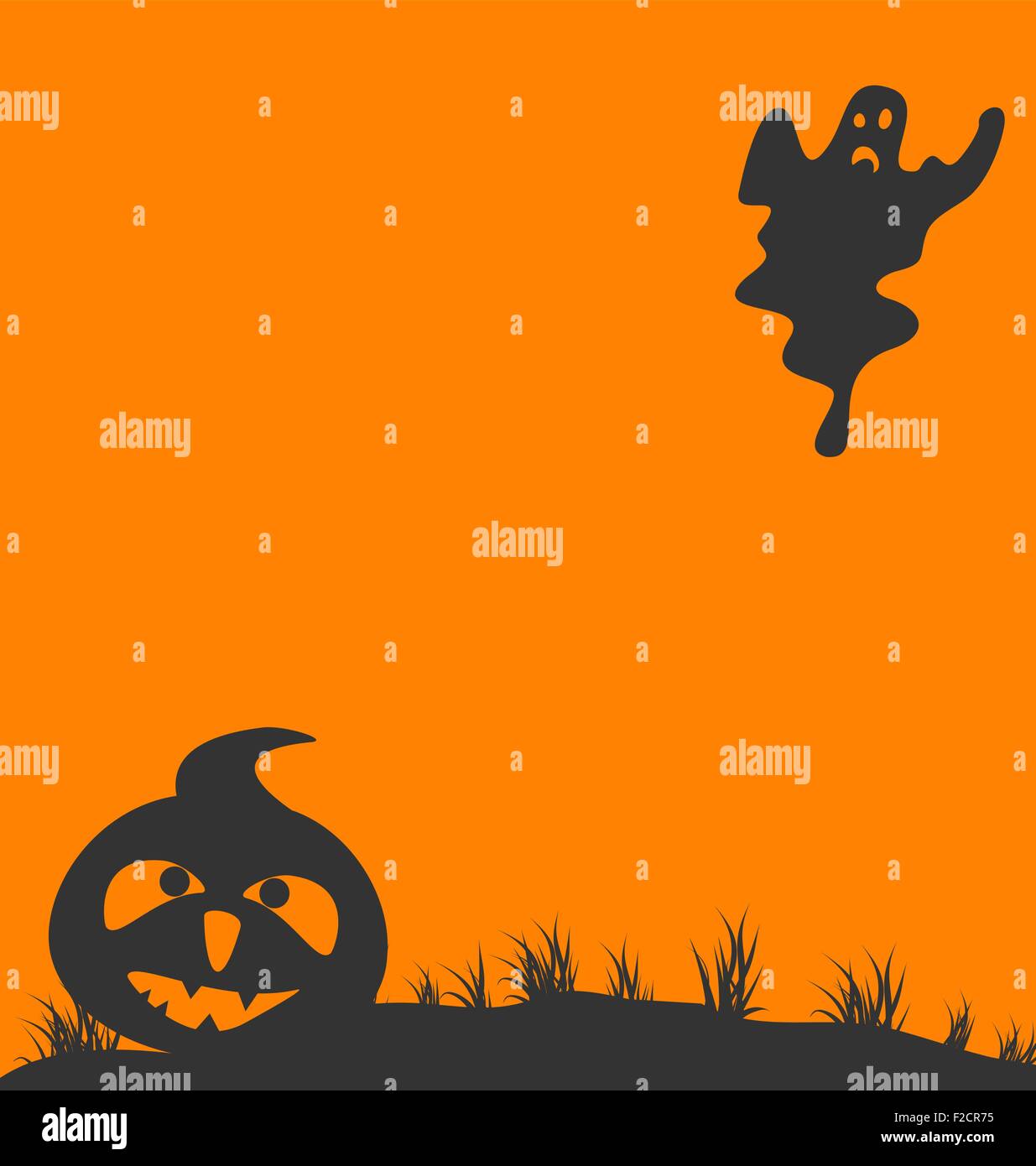 Halloween background with pumpkin and ghost Stock Vector Image & Art ...