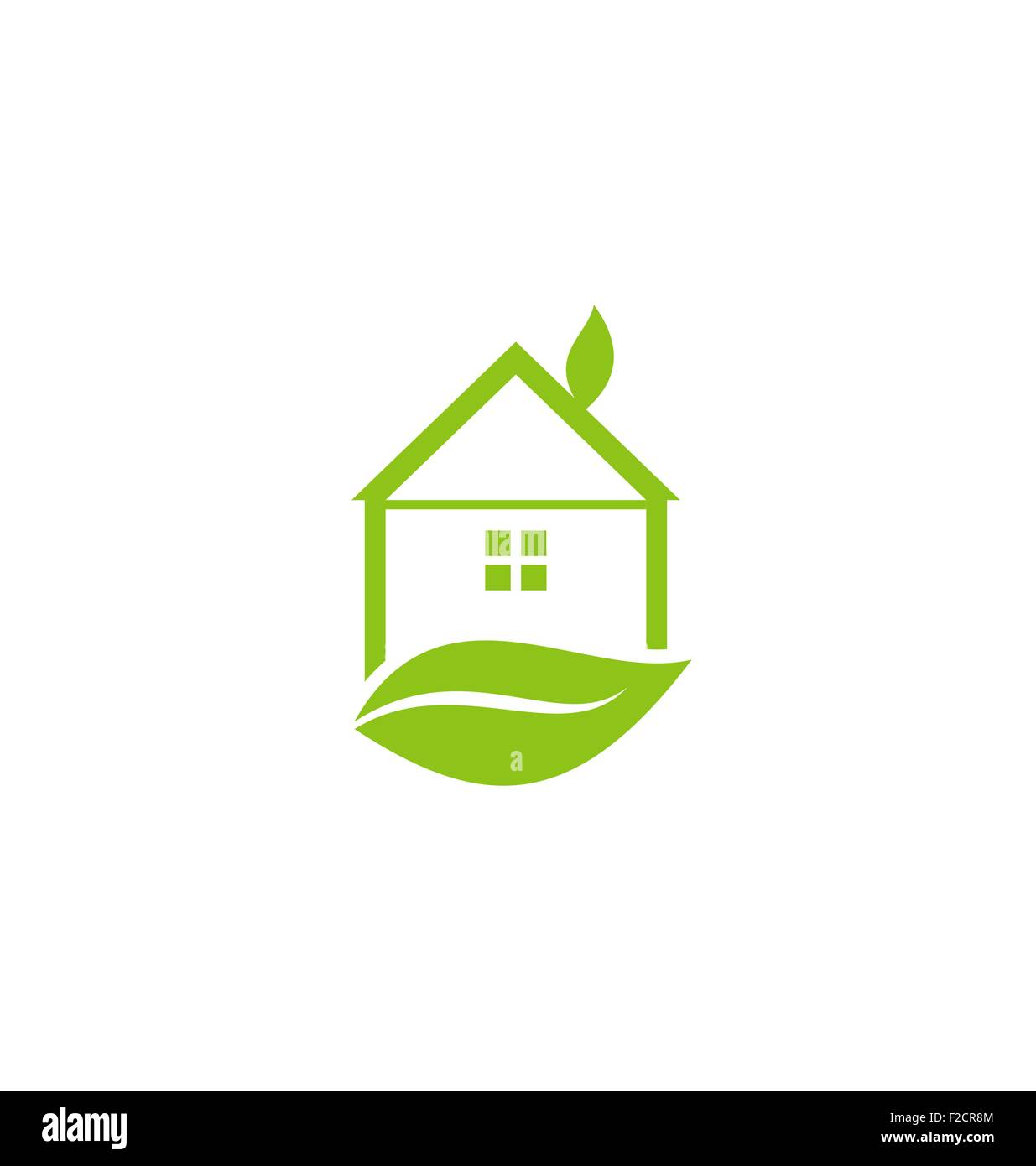 Icon green house with leaf isolated on white background Stock Vector ...