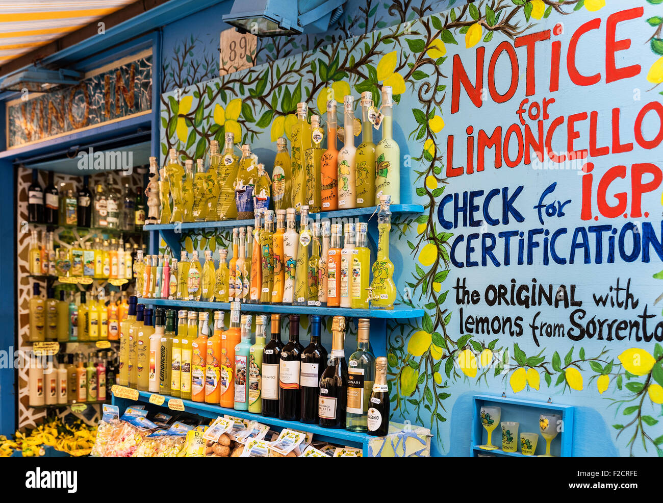 Limoncello shop, Sorrento, Italy Stock Photo