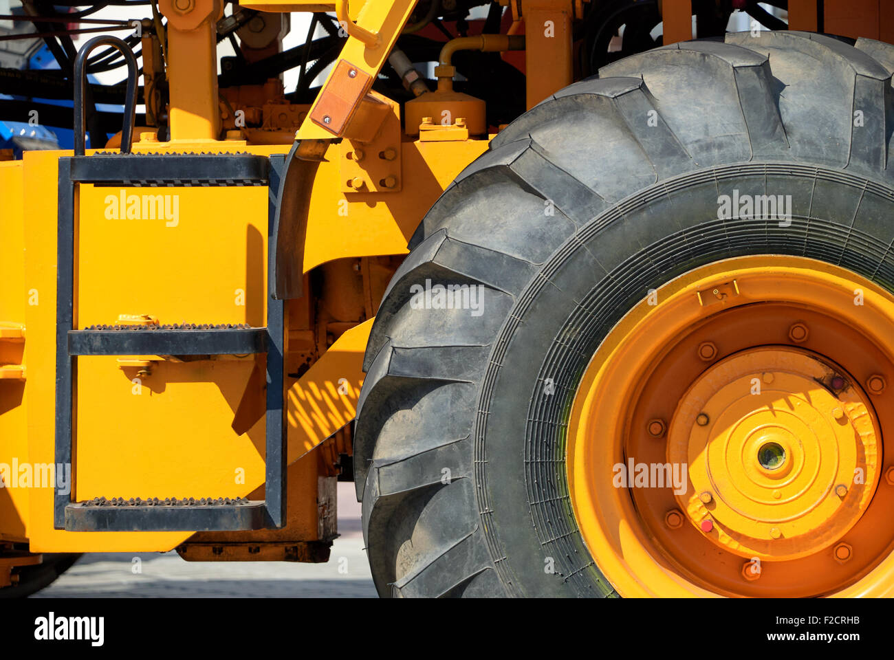 big truck wheel closeup object Stock Photo