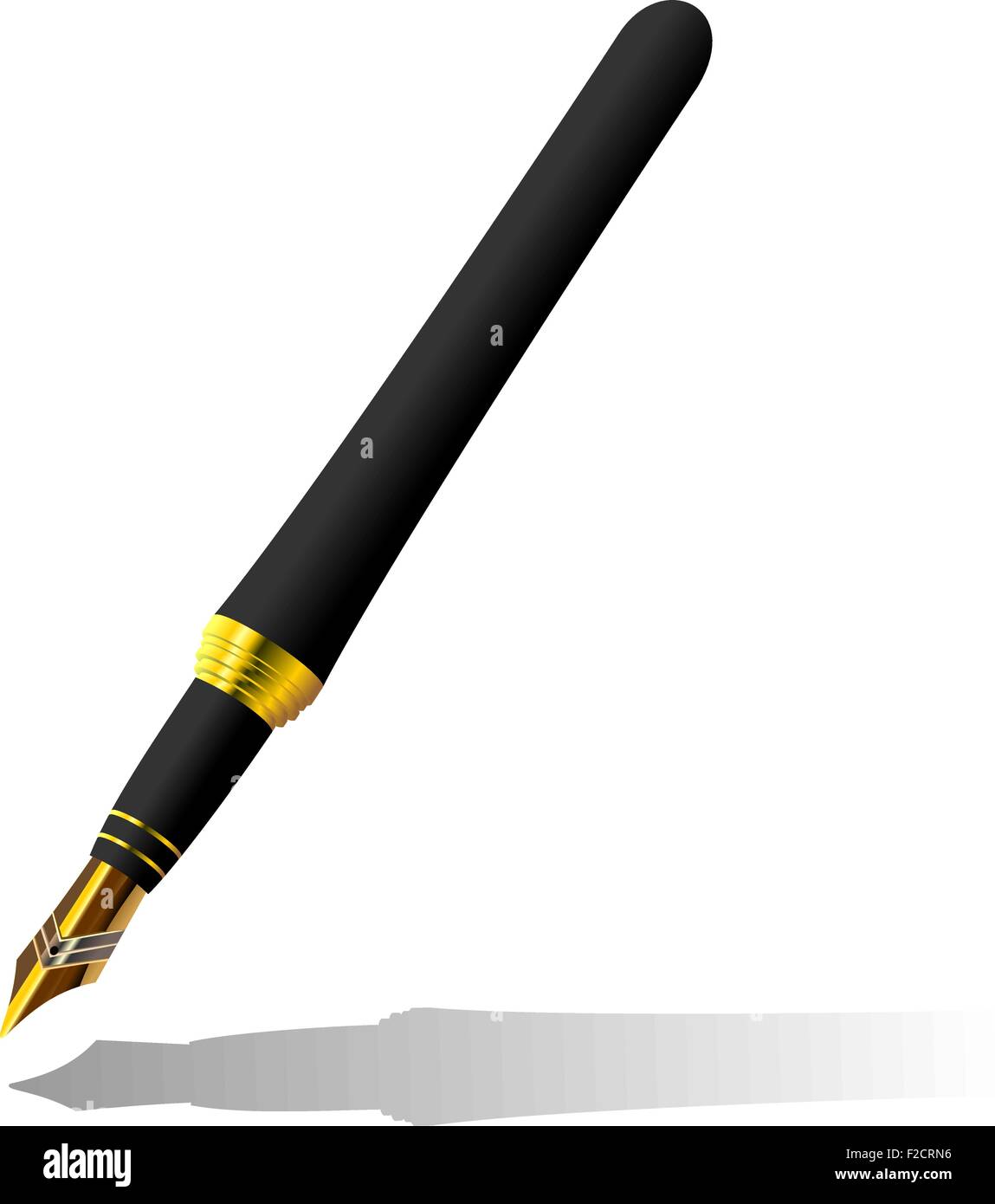 Realistic illustration gold ink pen Stock Vector Image & Art Alamy