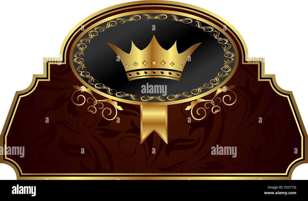 golden frame label for design packing Stock Vector Image & Art - Alamy