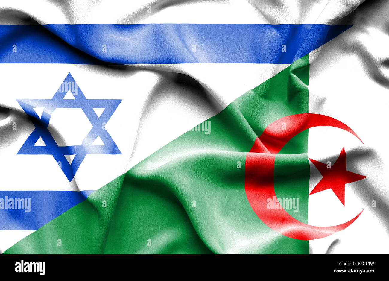 Waving flag of Algeria and Israel Stock Photo - Alamy