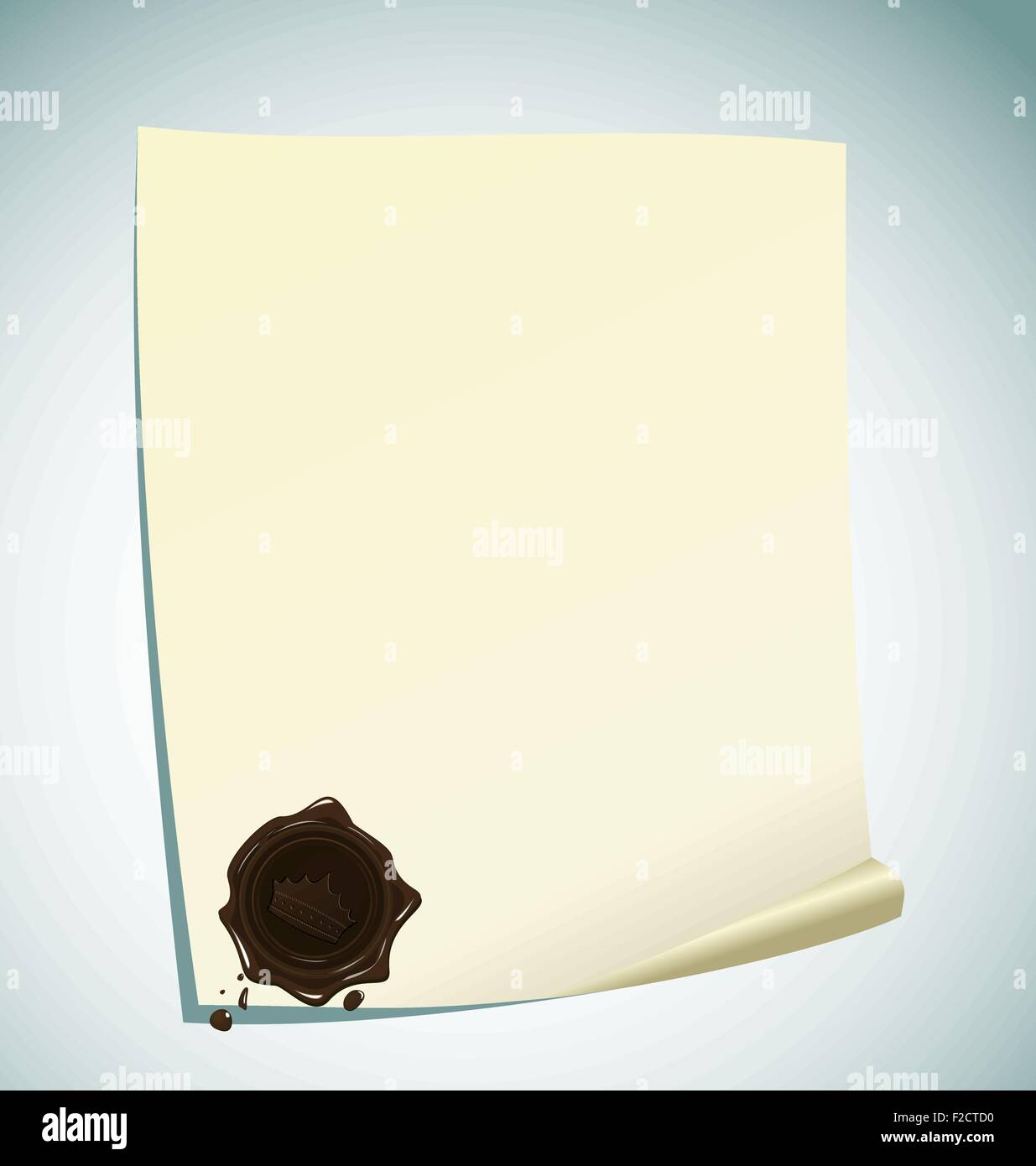 Illustration of paper with brown wax sealing Stock Vector Image & Art