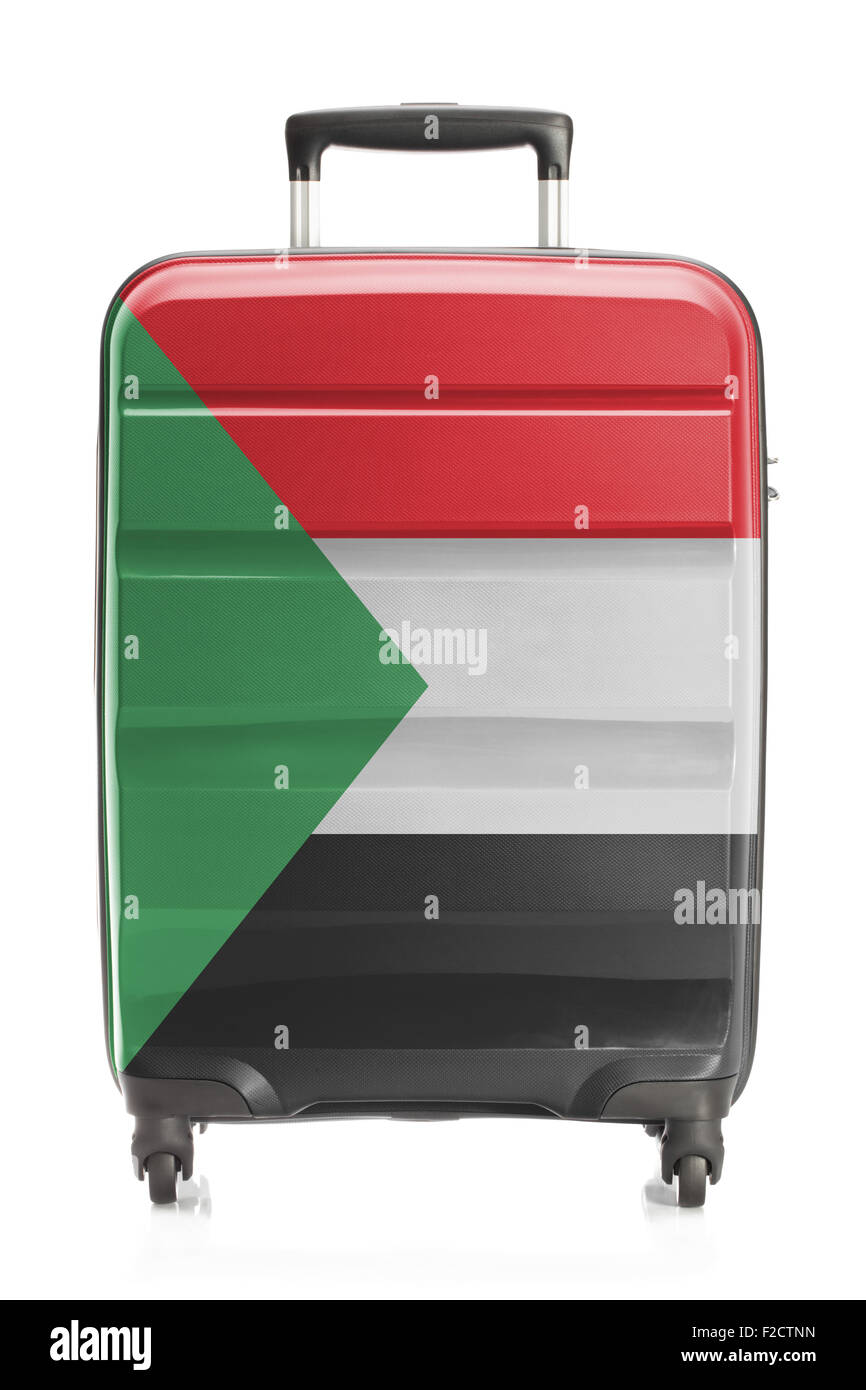 Suitcase painted into national flag series - Bhutan Stock Photo