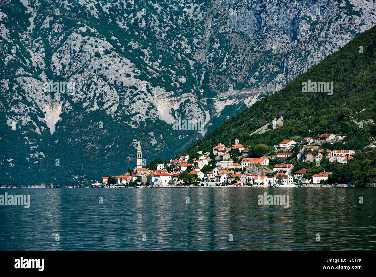 Historic city of Perast, Bay of Kotor, Montenegro Stock Photo