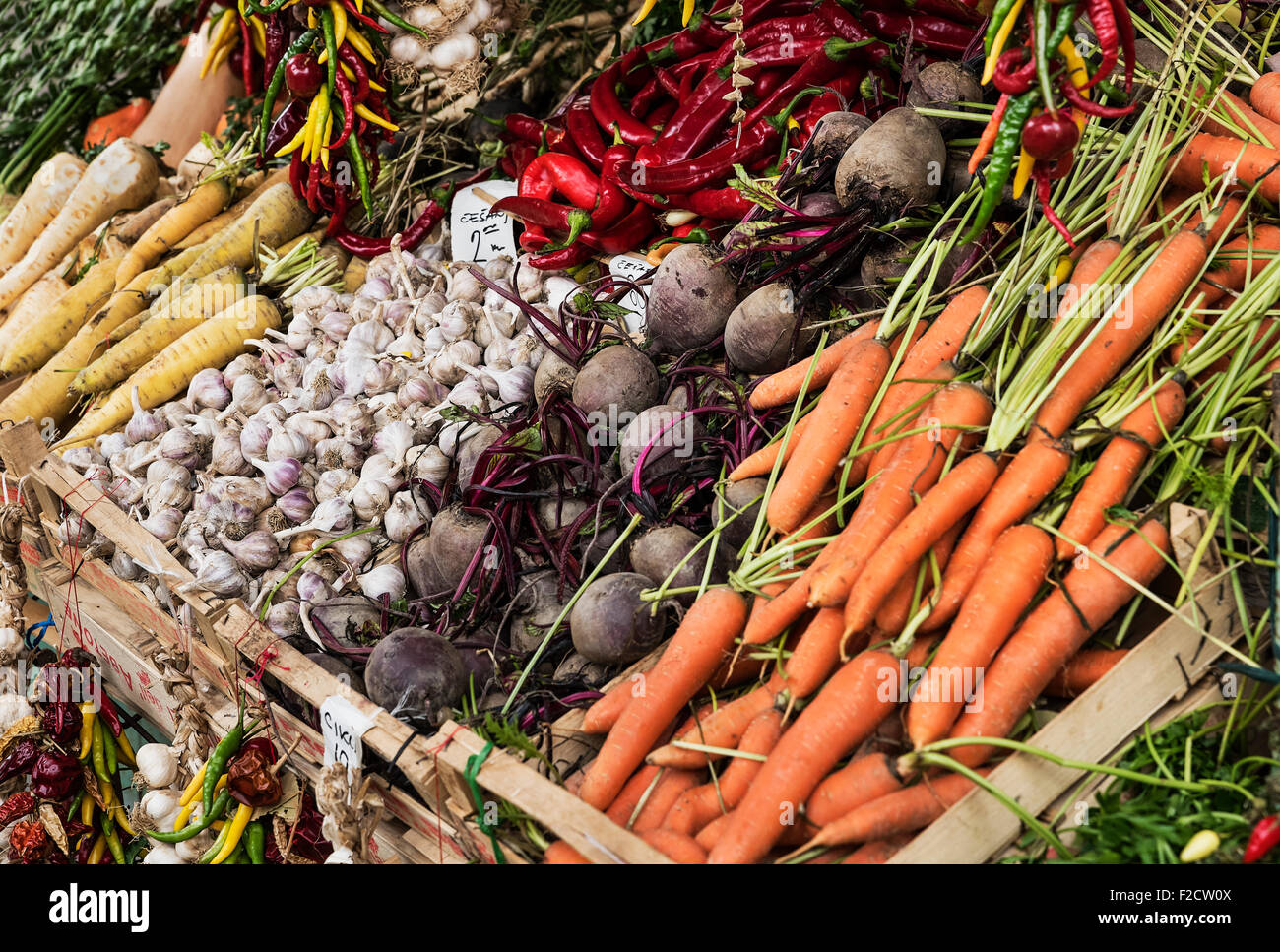 Fresh produce at a vendor stall, Rijeka, Croatia Stock Photo