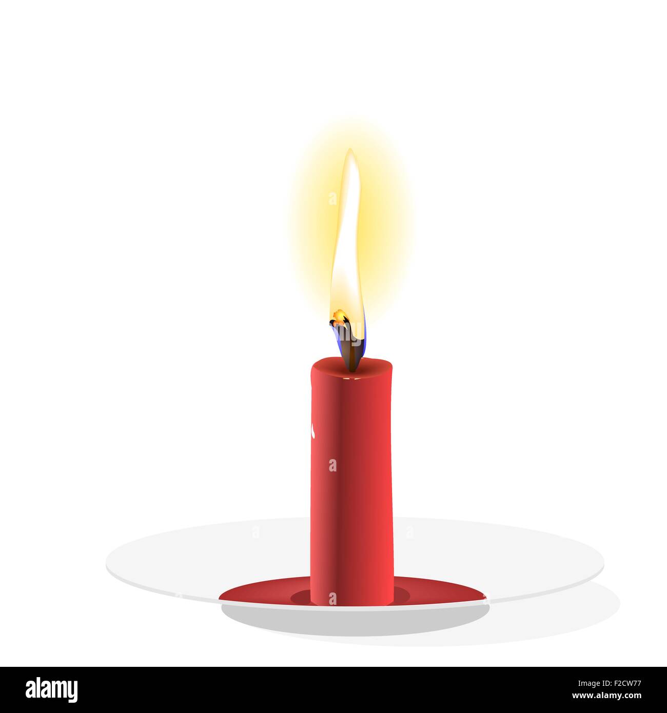 Realistic Candle on plate Stock Vector Image & Art Alamy