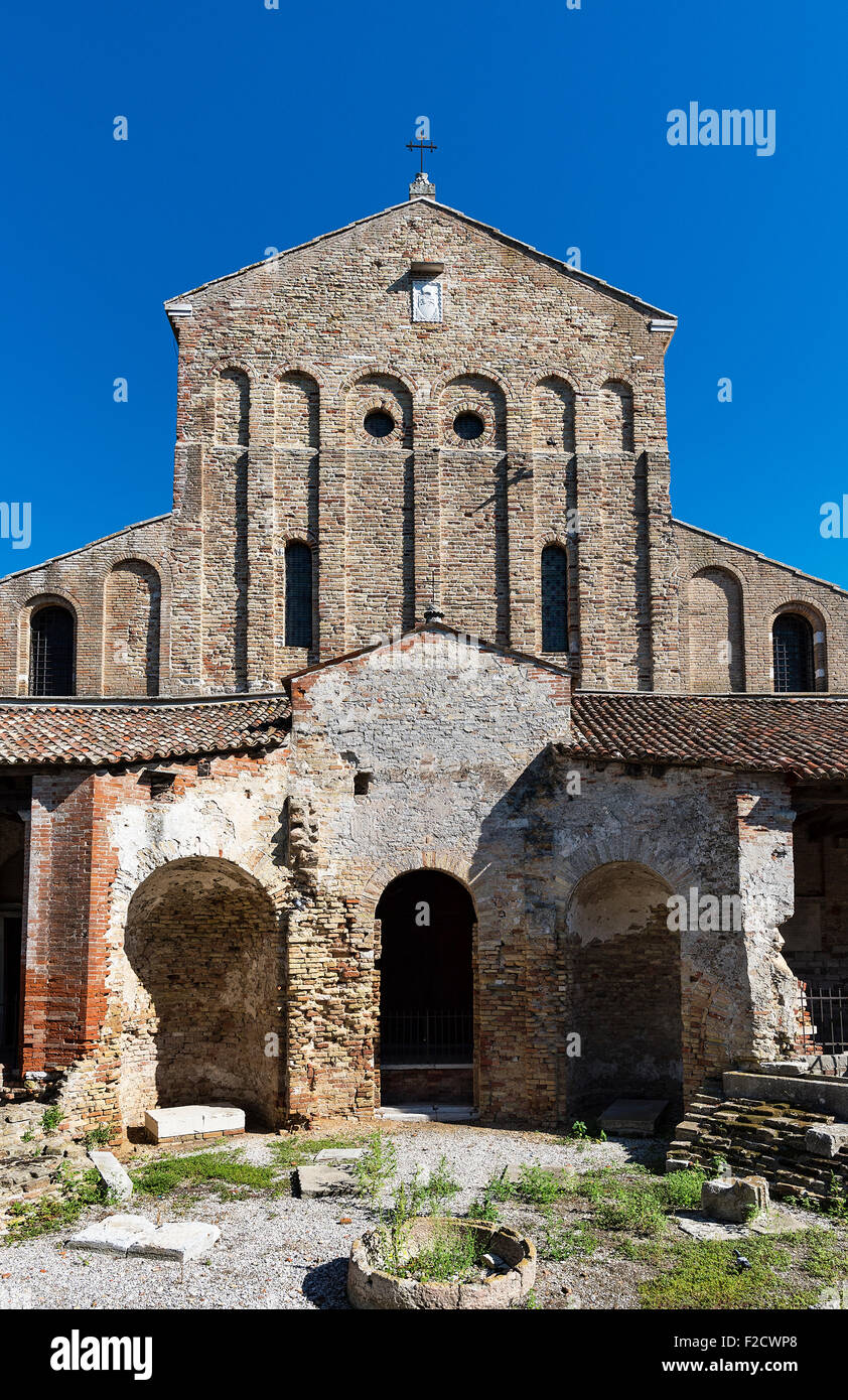 Cathedral of Santa Maria Assunta is a basilica church on the island of Torcello, Venice, northern Italy Stock Photo