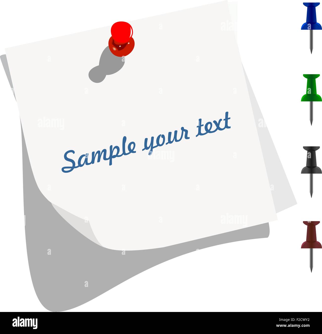 Blank memo paper with colorful pins Stock Vector Image & Art - Alamy