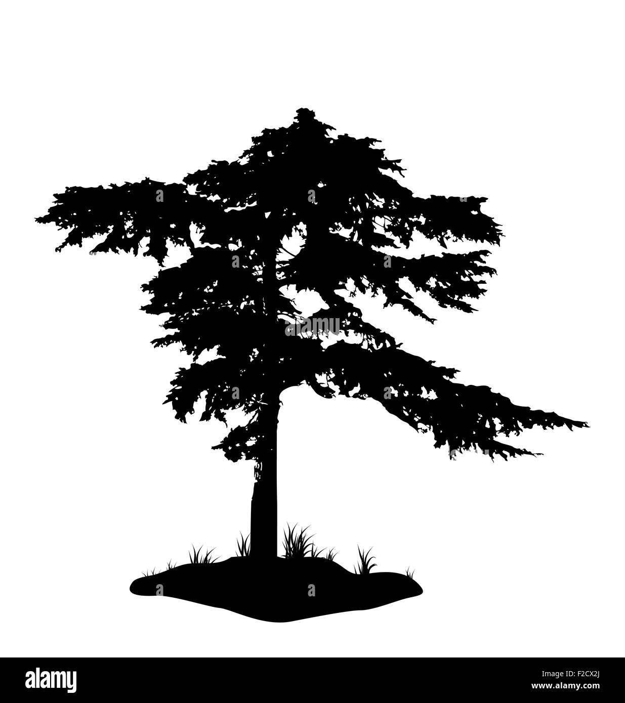 Tree silhouette isolated on white background Stock Vector Image & Art ...