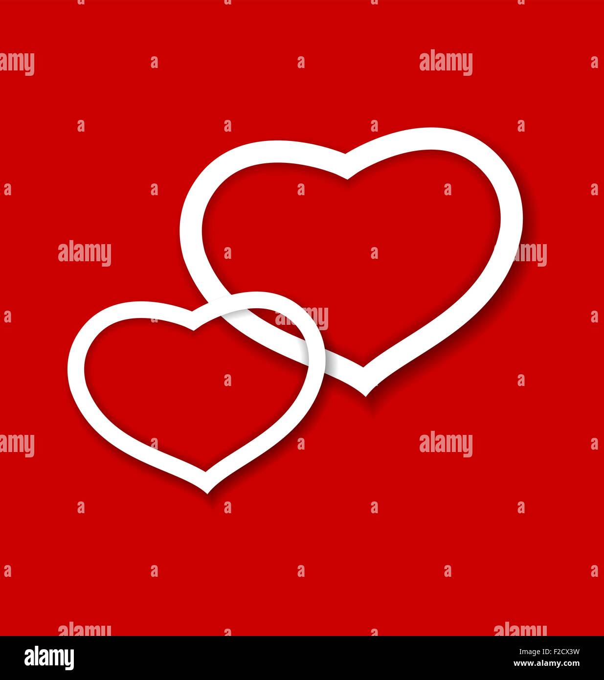Red paper hearts Valentines day card Stock Vector Image & Art - Alamy
