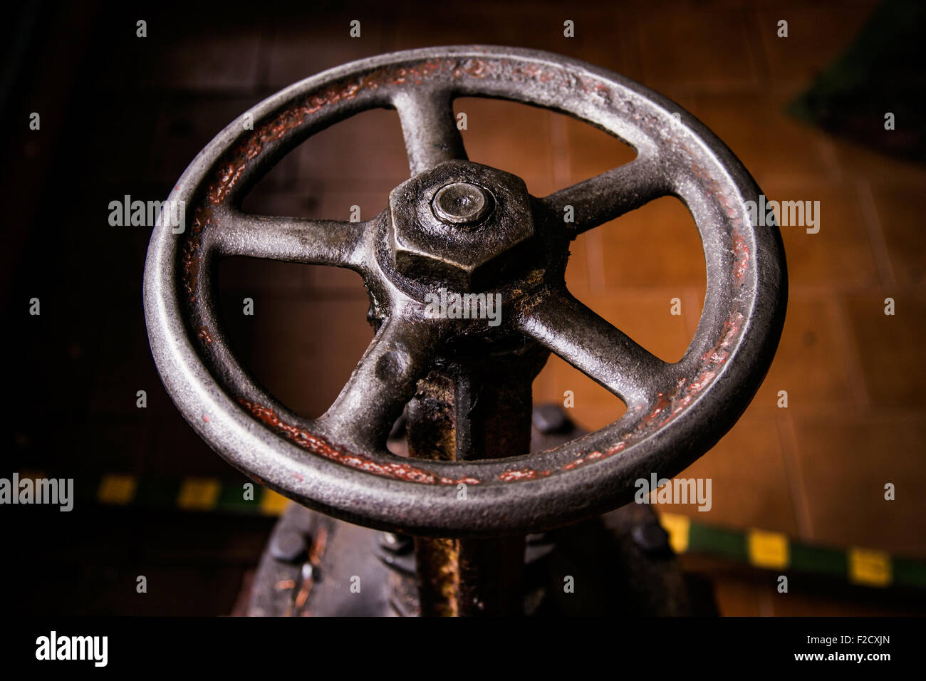 old handwheel of valve Stock Photo