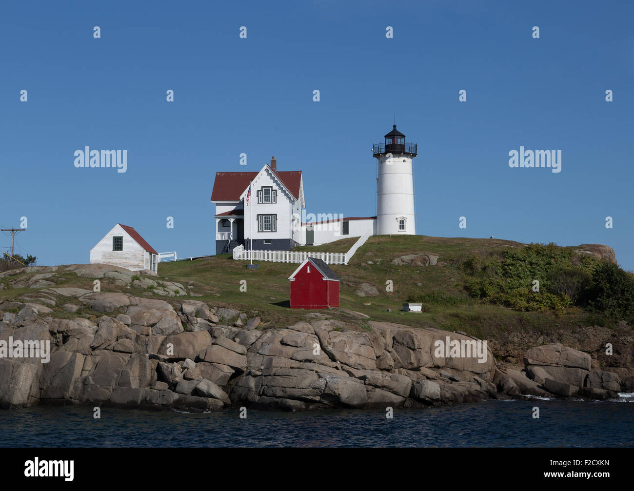 Cape Neddick Lighthouse, York Maine, photographed in a sunny day in