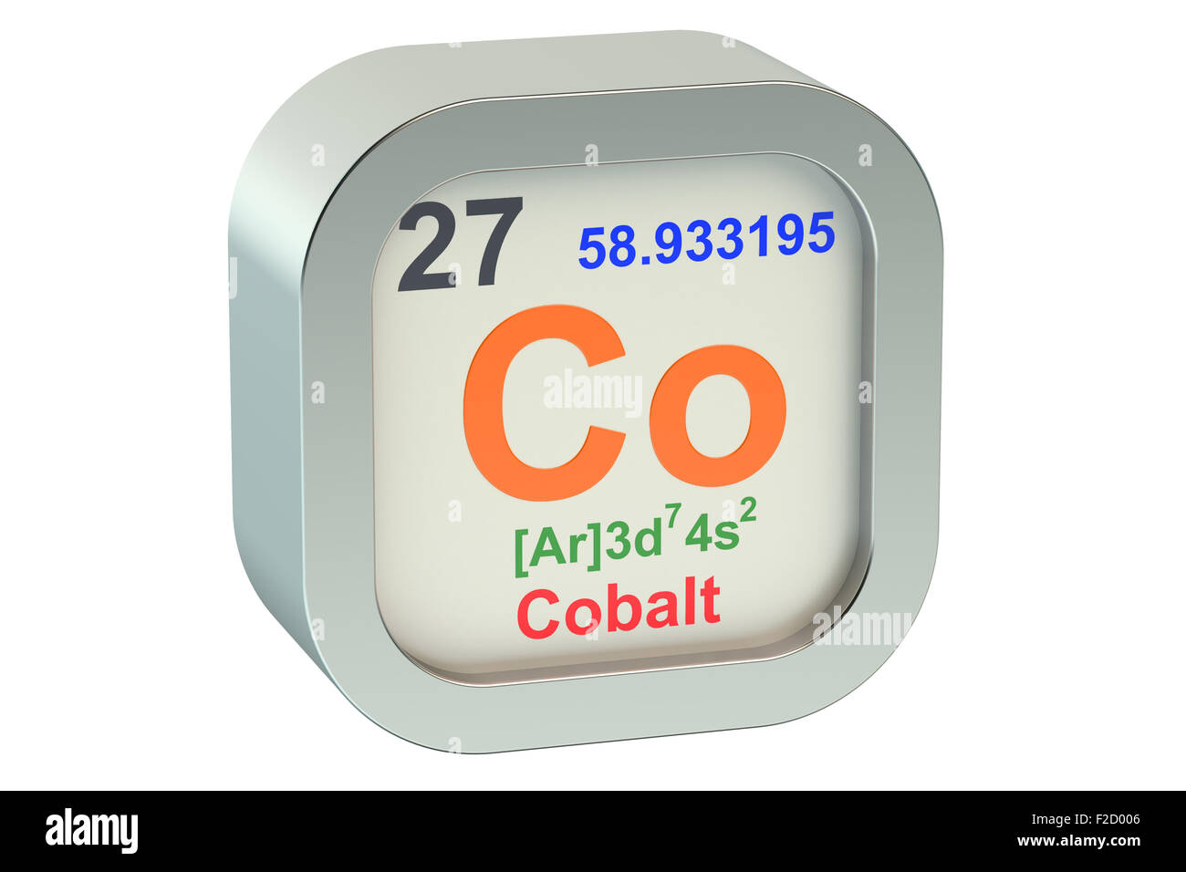 Cobalt element symbol  isolated on white background Stock Photo