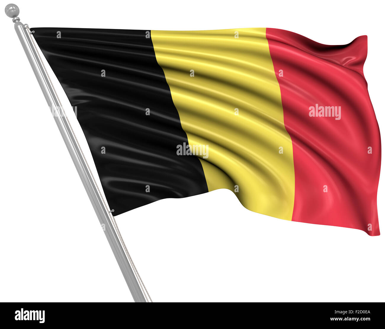 Flag of Belgium , This is a computer generated and 3d rendered picture. Stock Photo