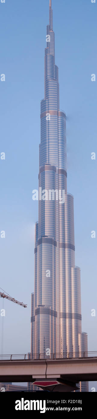 Dubai highest tower in the world also known with Burj Dubai Stock Photo