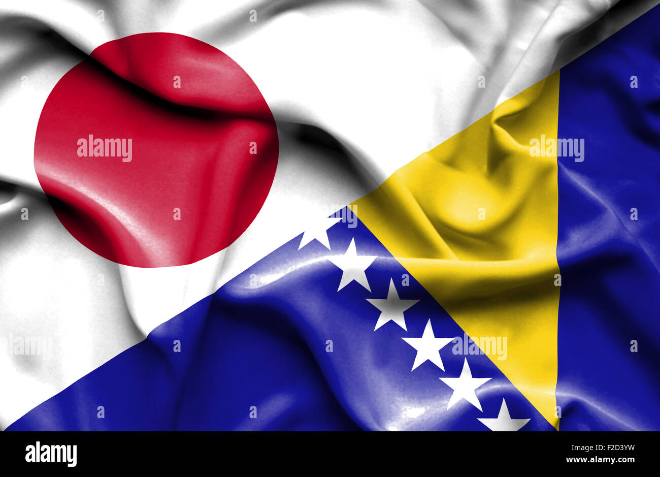 Japan bosnia and herzegovina flag hi-res stock photography and images ...