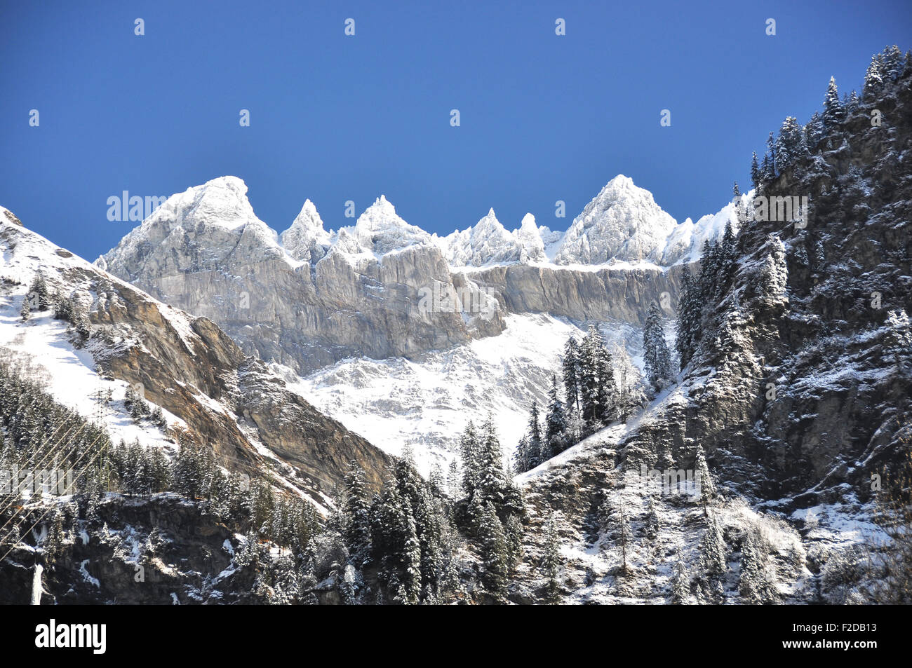 Mountain ridge in Elm region, Switzerland Stock Photo