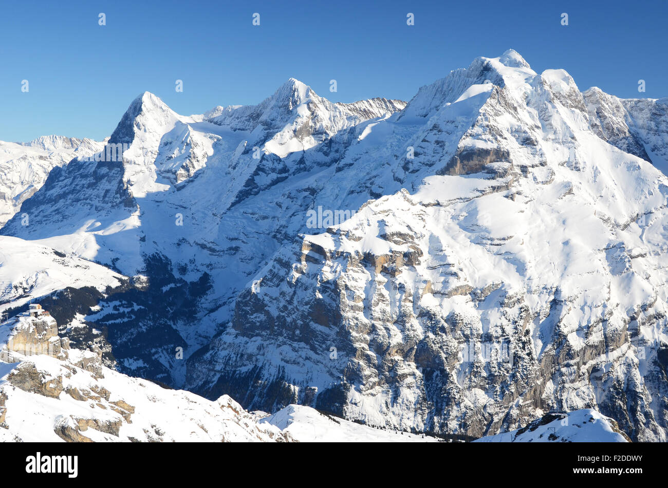 Eiger, Moench and Jungfrau, famous Swiss mountain peaks Stock Photo - Alamy