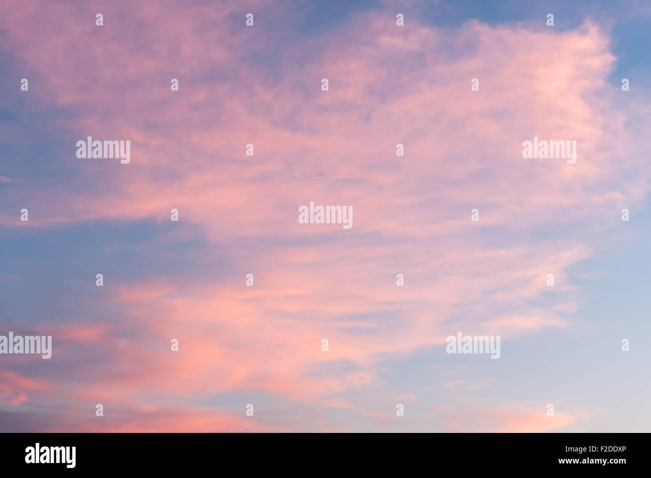 Wispy pink clouds at sunset in Salt Lake City. Stock Photo