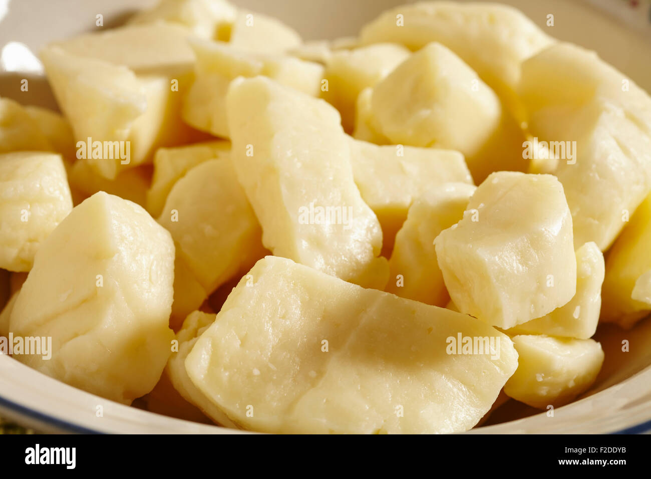 Cheese curds, a typical dairy product of the Eastern and Central United States Stock Photo