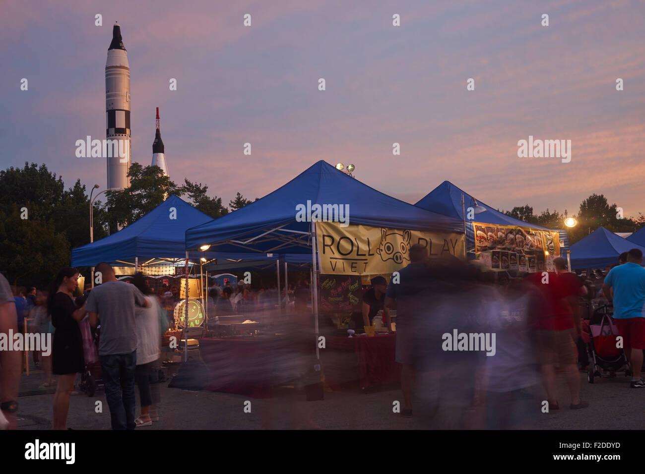The Queens International Night Market in Flushing, NYC, USA Stock Photo