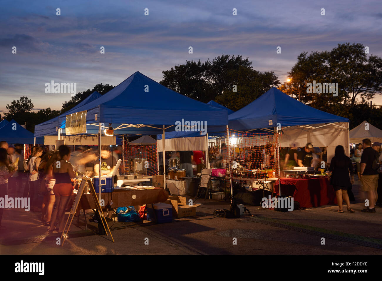 The Queens International Night Market in Flushing, NYC, USA Stock Photo