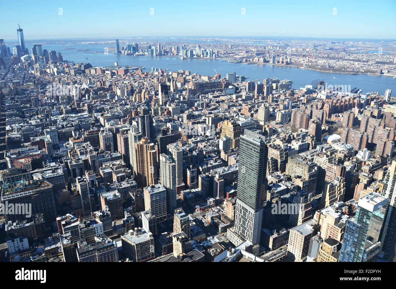 Aerial view of Manhattan, NYC Stock Photo