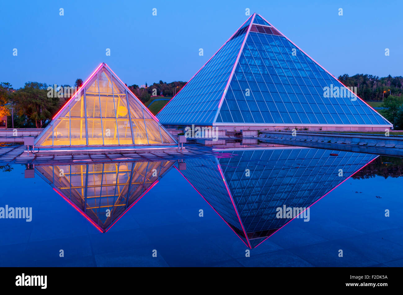 Muttart Conservatory pyramids, a Botanical Garden in Edmonton, Alberta