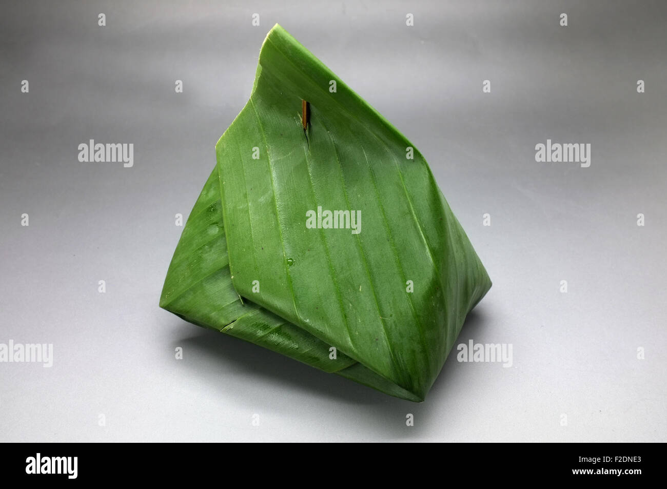 Packaging of banana leaves for thai dessert Stock Photo