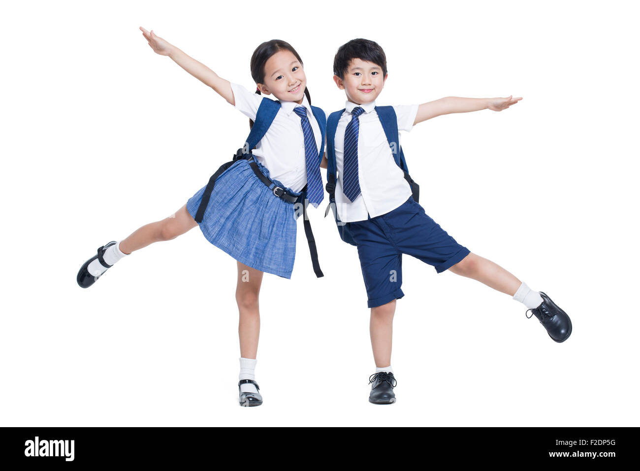 Happy schoolchildren Stock Photo