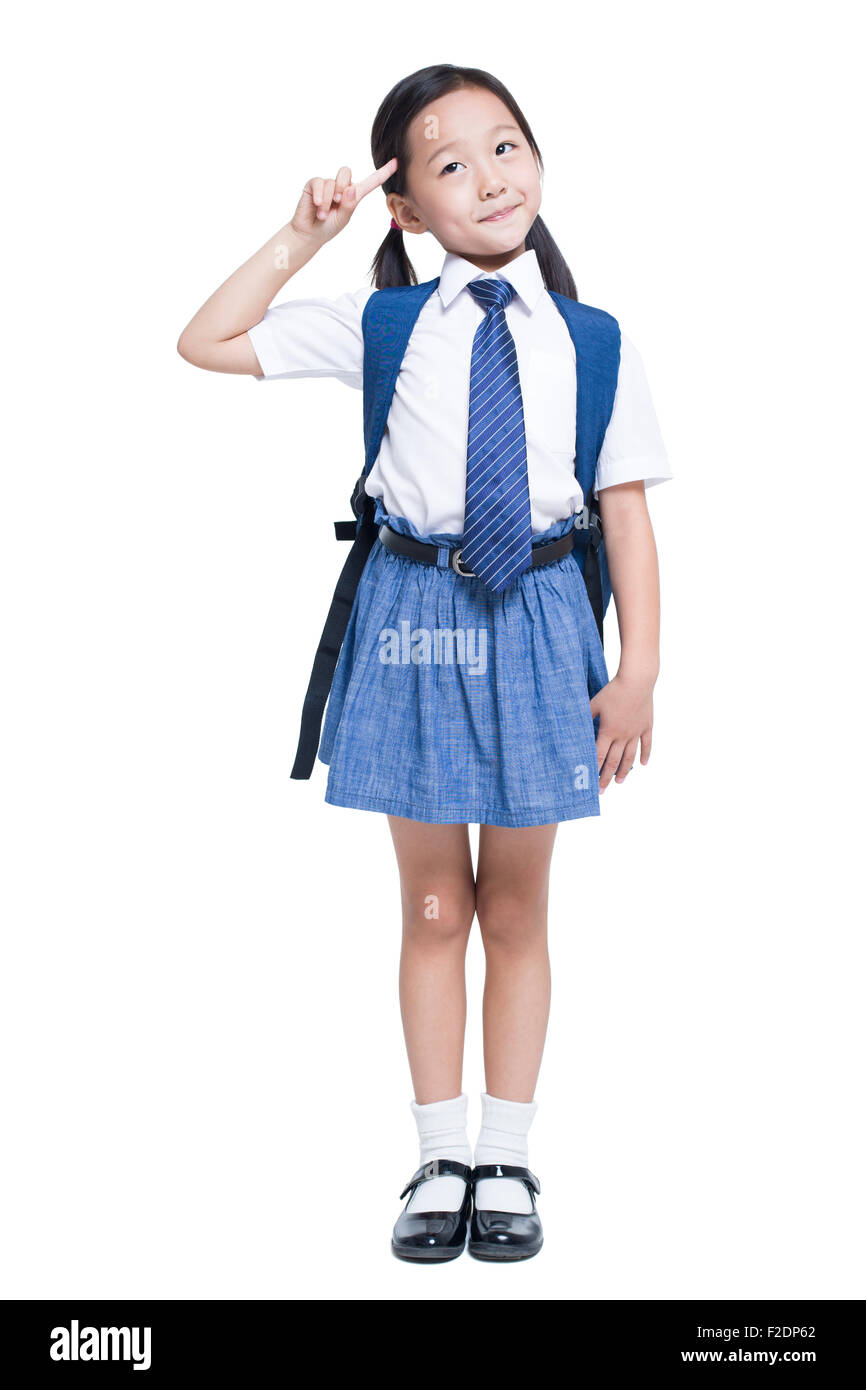 Indian school girl student thinking hi-res stock photography and images ...