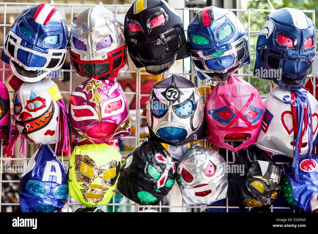 Colorful Mexican wrestling masks Stock Photo